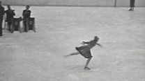 Bild von Sonja Henie 1932 in Lake Placid als Eiskunstläuferin