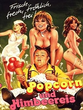 Poster der Popcorn und Himbeereis