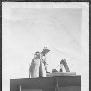 Bilder Mit Mistgabel und Federboa - Farmer John