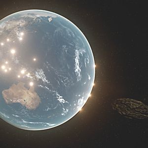 Bilder Asteroid vs Earth