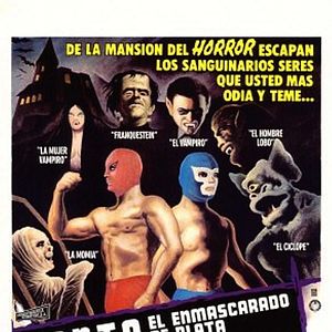 Bilder Santo el enmascarado de plata y Blue Demon contra los monstruos