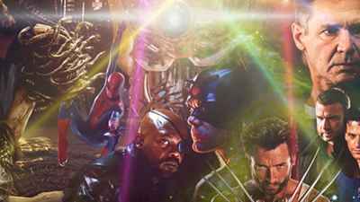 Superhelden treffen auf Jedi-Ritter im Poster zu Patton Oswalts "Star Wars 7"
