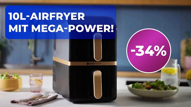 bild aus der news Vergiss den Backofen: Diese XXL-Heißluftfritteuse von Philips macht 2 Gänge gleichzeitig und ist jetzt unschlagbar günstig