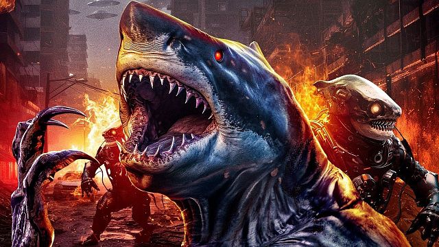 bild aus der news Abgefahrener Trailer zum Sci-Fi-Horror "Space Sharks" – ein Hai-Schocker mit "The Dark Knight"-Star