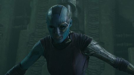bild aus der news Blau und haarlos: Neues Bild zu "Guardians Of The Galaxy" mit Blick auf "Doctor Who"-Star Karen Gillan als Nebula