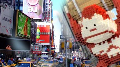 bild aus der news Adam Sandler und Peter Dinklage ziehen auf erstem Szenenbild zu "Pixels" in den Kampf gegen Pac-Man & Co.