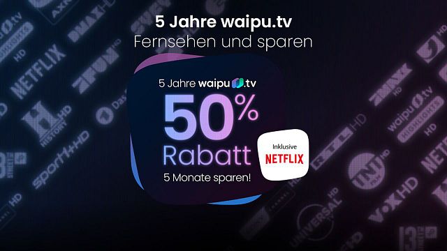 bild aus der news Waipu.tv wird fünf Jahre alt und schenkt euch dafür 50% Rabatt! [Anzeige]