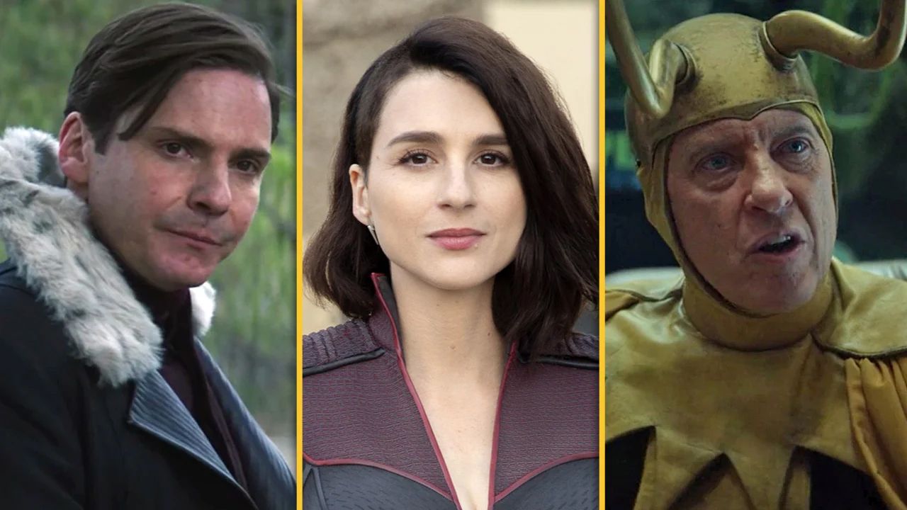 Daniel Brühl, Aya Cash und Richard E. Grant als Zemo, Stormfront und Loki