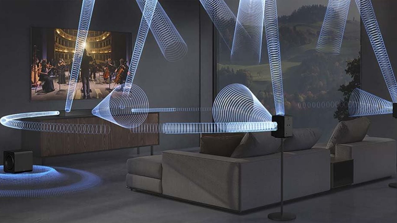 Die Samsung-Soundbar erzeugt eine 3D-Blase für brutalen Surround-Sound.