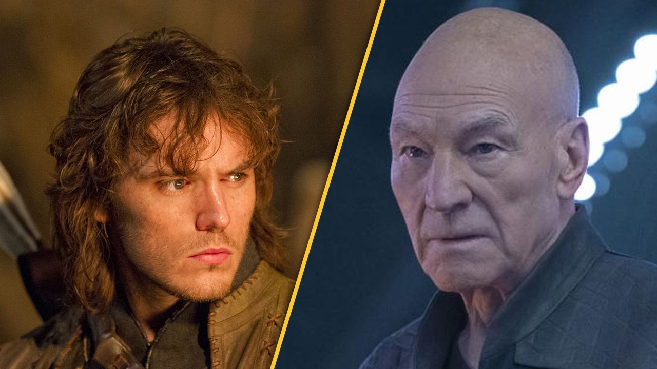 Sam Calflin (links) und Patrick Stewart