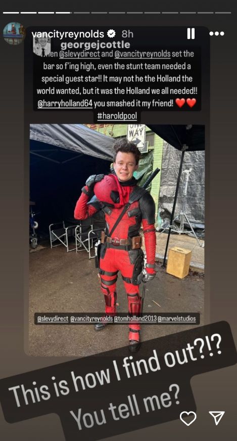 Harry Holland präsentiert sich im Deadpool-Anzug.