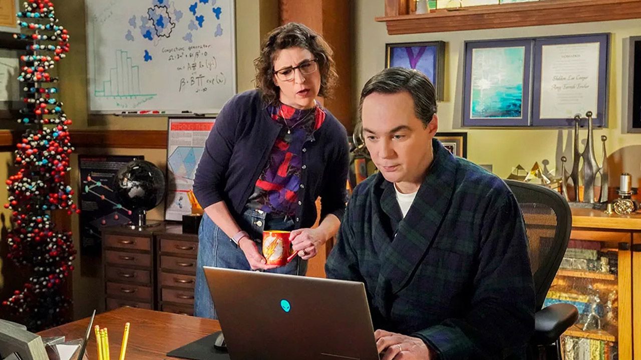 Sheldon (Jim Parsons) und Amy (Mayim Bialik) im Serienfinale von 