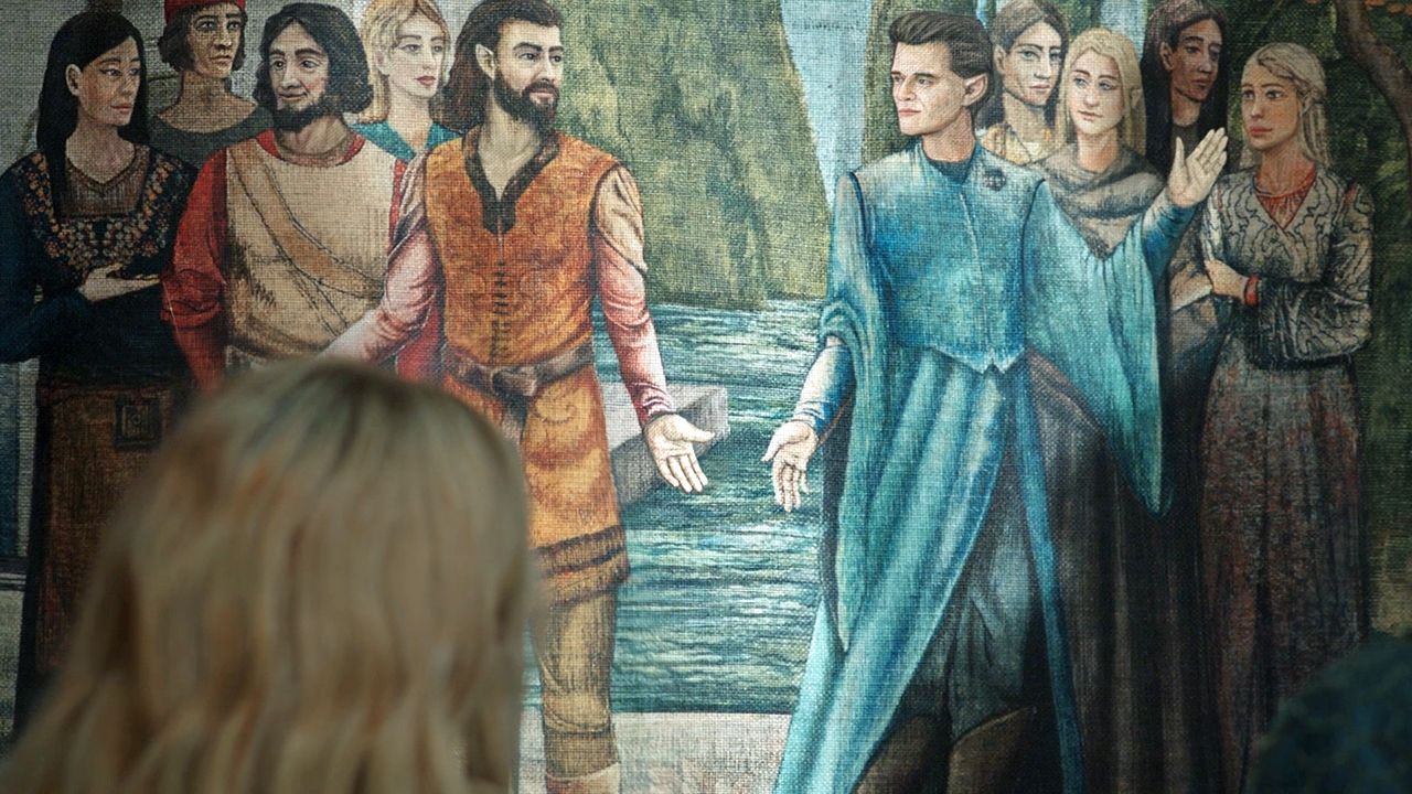 Elros (links) und Elrond auf einem Wandgemälde in 