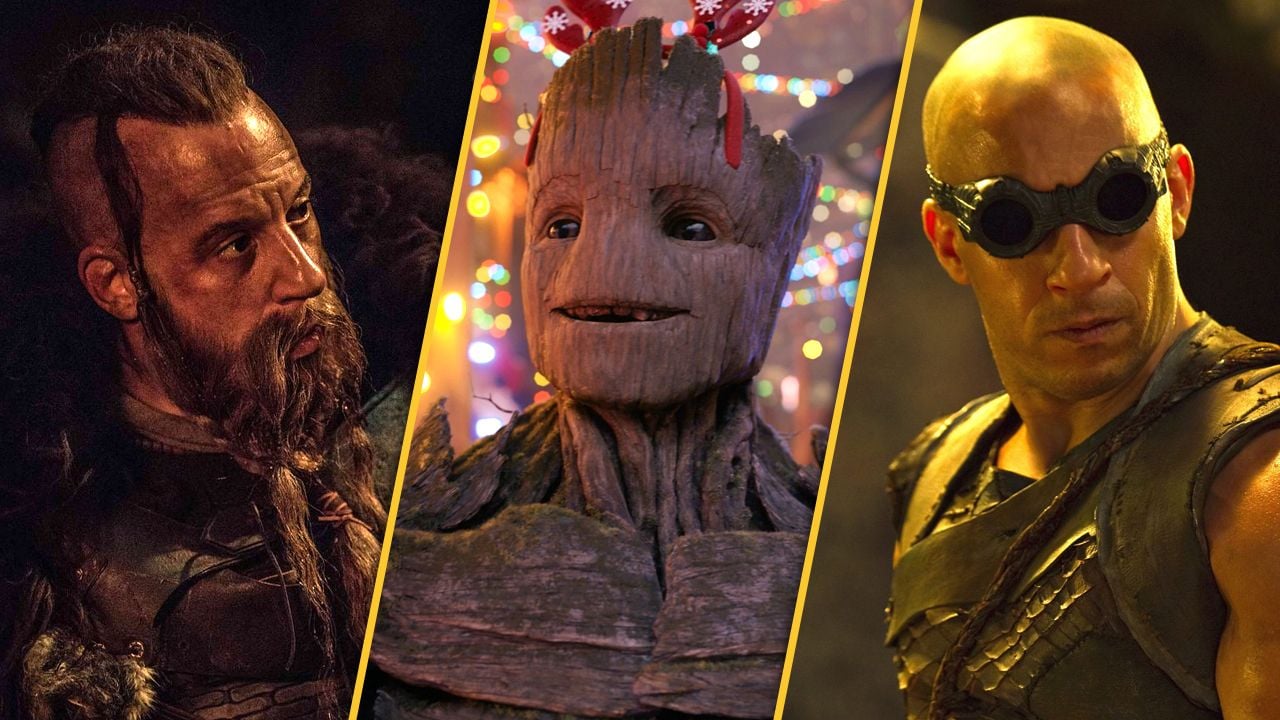 Vin Diesel als Kaulder, Groot und Riddick