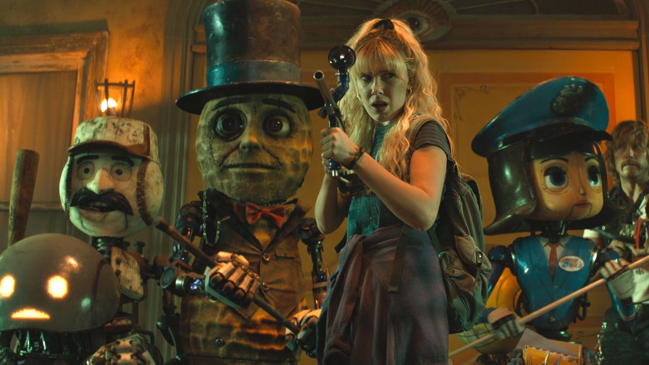 Herman (hier ganz links unten im Bild) und die anderen Roboter stehlen den menschlichen Figuren klar die Show.