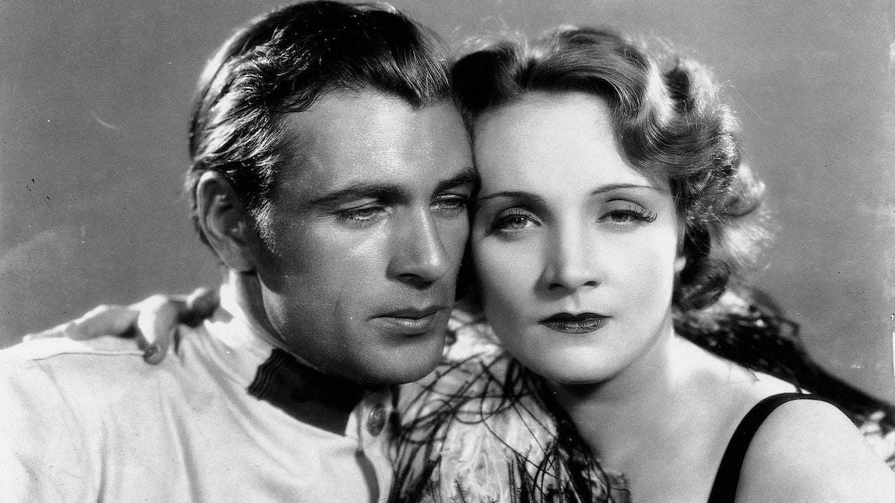 Marlene Dietrich an der Seite von Gary Cooper im Film 