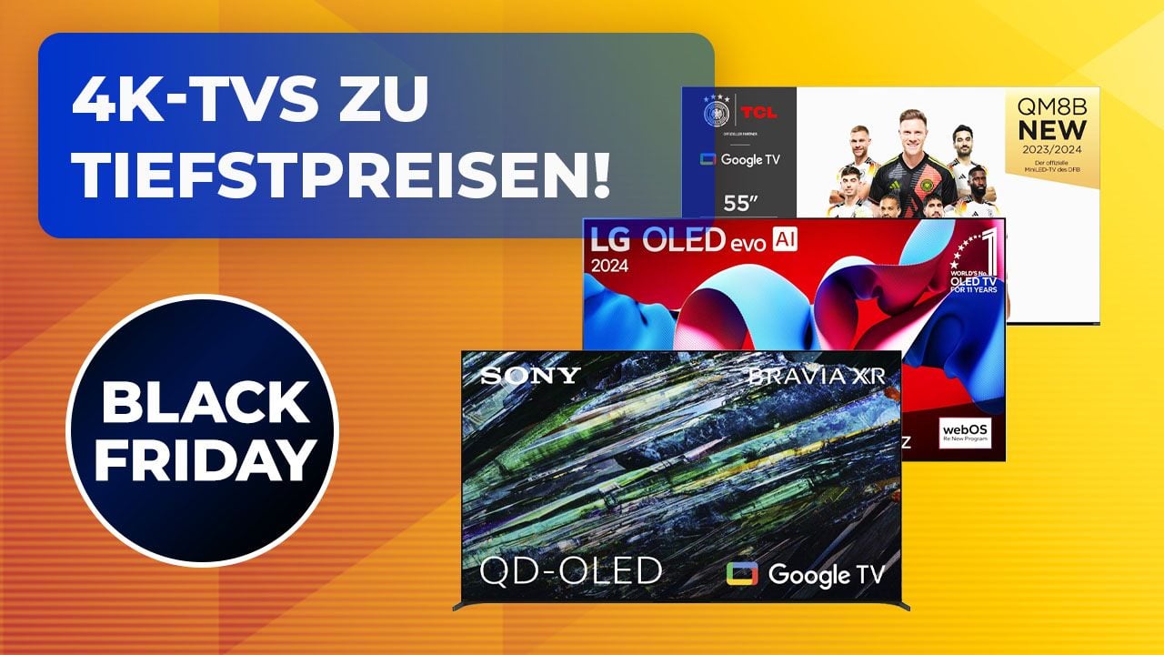 Die 10 besten 4K-TVs am Black Friday: Diese Fernseher waren noch nie günstiger - Tiefstpreise schon ab unter 300 Euro!