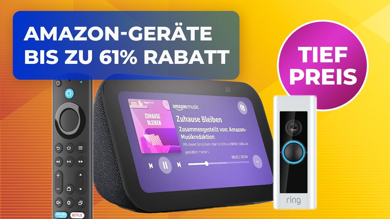 Große Rabattaktion auf Amazon-Geräte! Spart bis zu 61 Prozent auf Fire TV Stick, Echo Dot, Ring- und Blink-Systeme