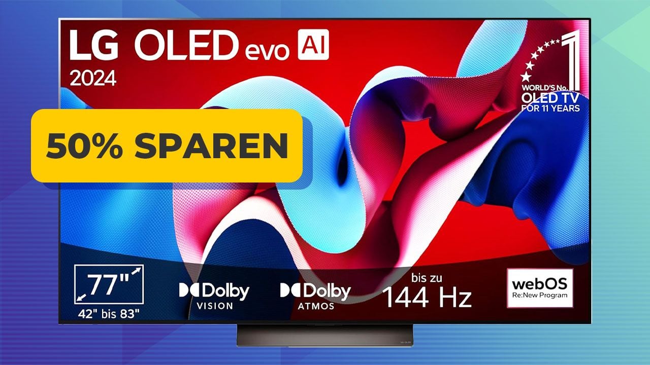 Spitzen-OLED mit 77 Zoll zum Tiefstpreis bei Amazon: Dieser 4K-Smart-TV kostet unfassbare 2.300 Euro weniger!