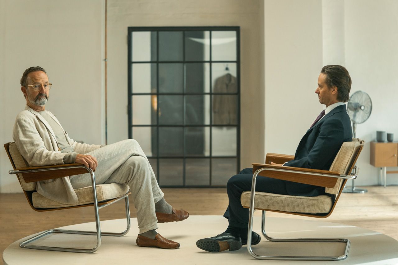 Peter Jordan und Tom Schilling in „Achtsam morden“