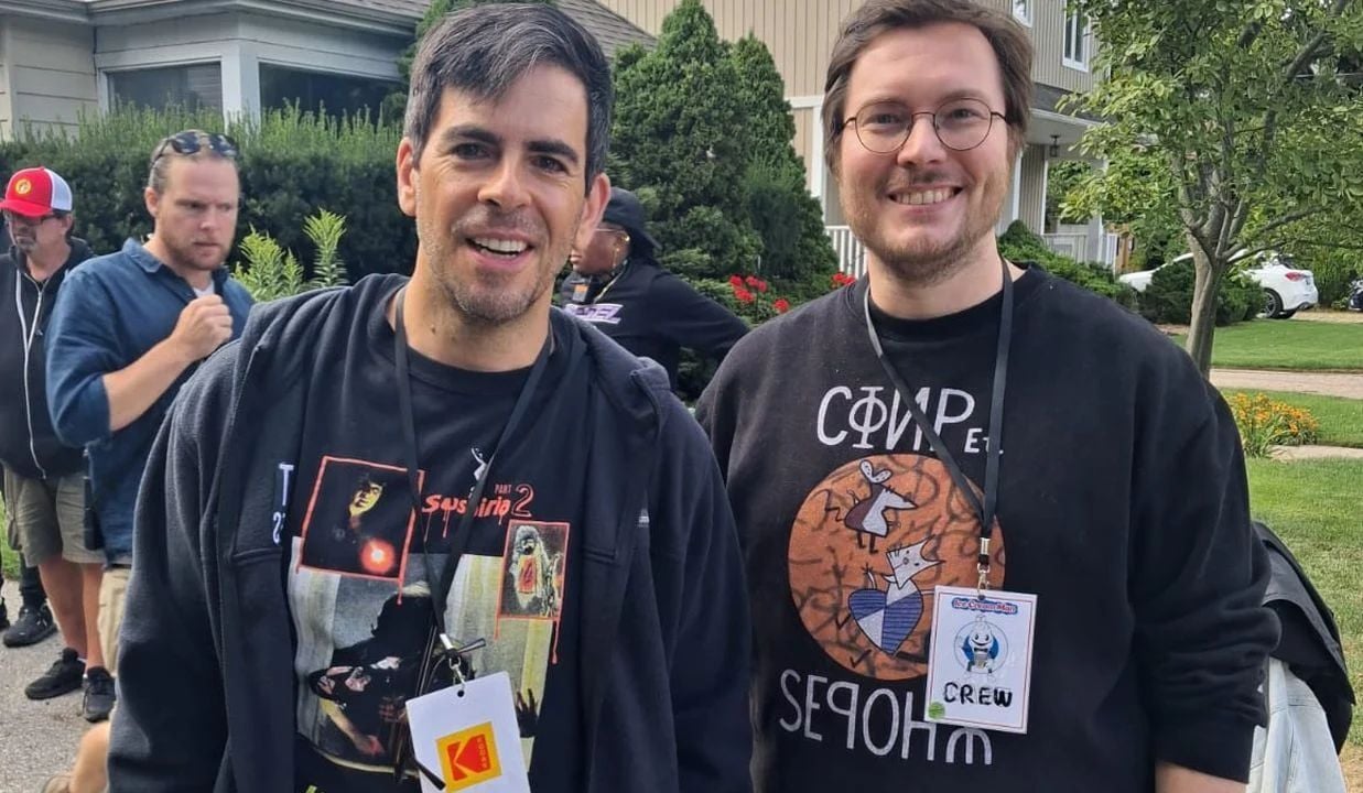 Eli Roth und FILMSTARTS-Redakteur Stefan Geisler