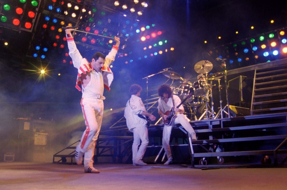 Queen Budapest : Bild Freddie Mercury, Brian May, John Deacon, Queen