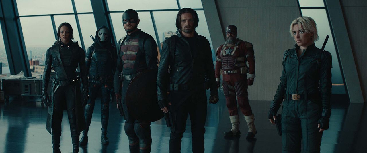 Thunderbolts* : Bild Olga Kurylenko, David Harbour, Sebastian Stan, Wyatt Russell, Hannah John-Kamen, Florence Pugh