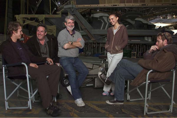 Star Wars: Episode III - Die Rache der Sith : Bild Ewan McGregor, Natalie Portman, Rick McCallum, George Lucas, Hayden Christensen