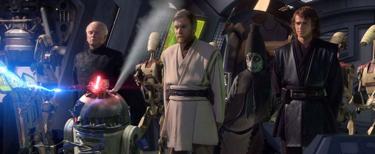 Star Wars: Episode III - Die Rache der Sith : Bild Kenny Baker, Ewan McGregor, Ian McDiarmid, Hayden Christensen
