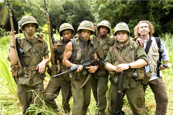 Tropic Thunder : Bild Jack Black, Brandon T. Jackson, Jeff Portnoy, Ben Stiller, Robert Downey Jr.