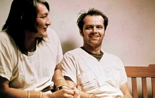 Einer flog über das Kuckucksnest : Bild Milos Forman, Jack Nicholson
