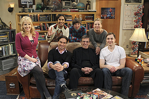 The Big Bang Theory : Bild Johnny Galecki, Melissa Rauch, Kaley Cuoco, Jim Parsons, Leonard Nimoy, Kunal Nayyar, Simon Helberg