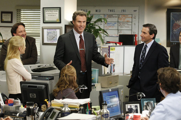 The Office (US) : Bild Will Ferrell, Steve Carell, Jenna Fischer, John Krasinski, Angela Kinsey, Brian Baumgartner