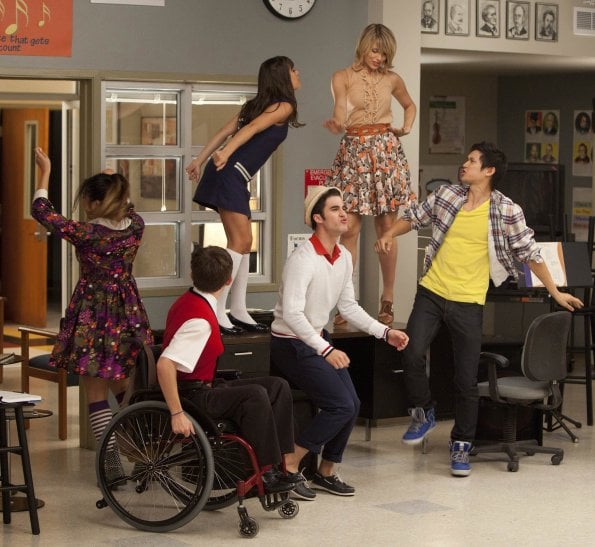 Glee : Bild Lea Michele, Dianna Agron, Jenna Ushkowitz, Kevin McHale, Darren Criss, Harry Shum Jr.