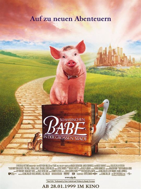 Schweinchen Babe in der großen Stadt : Kinoposter