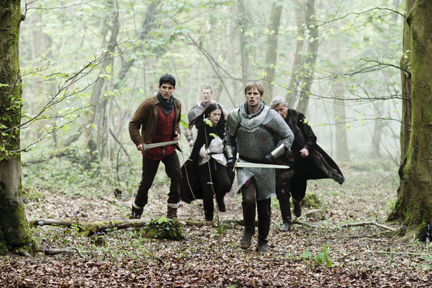 Merlin - Die neuen Abenteuer : Bild Colin Morgan (II), Bradley James (II), Tom Hopper, Janet Montgomery, James Fox