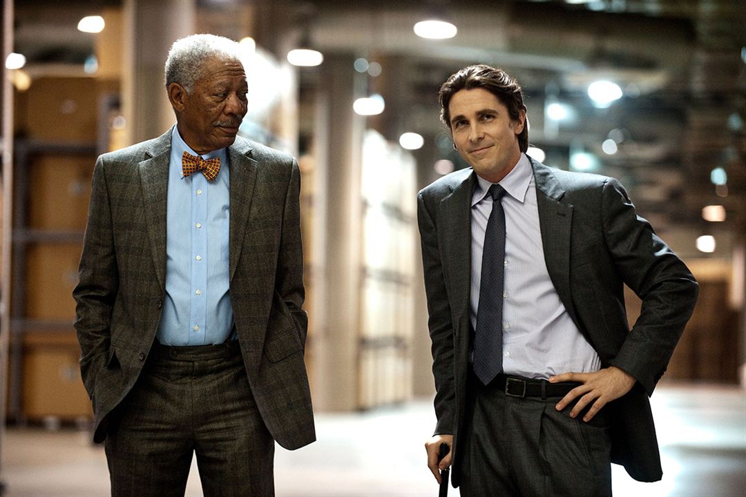 The Dark Knight Rises : Bild Morgan Freeman, Christian Bale