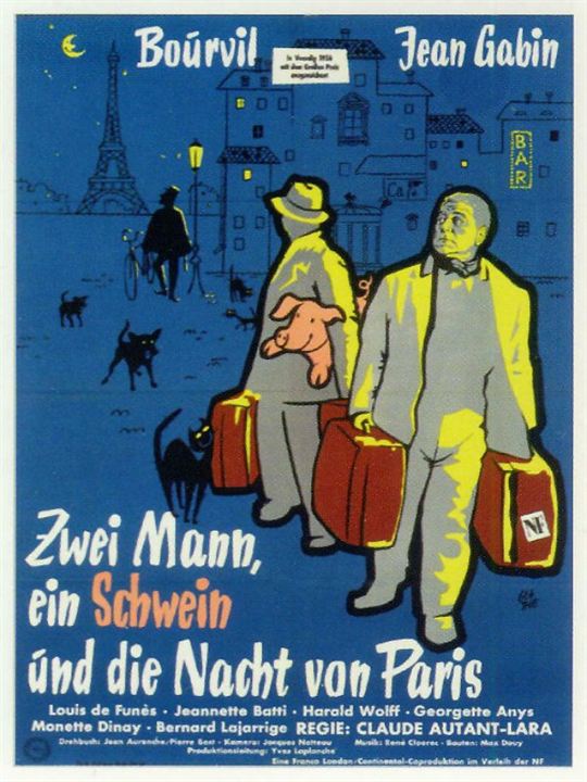 Zwei Mann, ein Schwein und die Nacht von Paris : Kinoposter