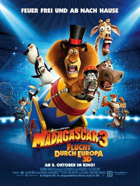 Madagascar 3: Flucht durch Europa : Kinoposter