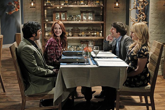 The Big Bang Theory : Bild Laura Spencer, Kunal Nayyar, Melissa Rauch, Simon Helberg