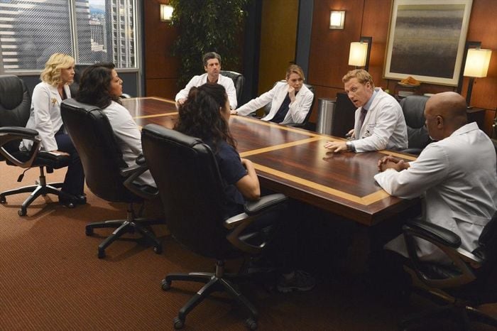Grey's Anatomy - Die jungen Ärzte : Bild James Pickens Jr., Sara Ramirez, Patrick Dempsey, Jessica Capshaw, Ellen Pompeo, Kevin McKidd
