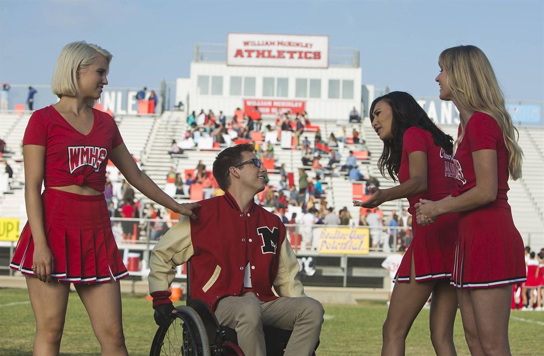 Glee : Bild Dianna Agron, Naya Rivera, Kevin McHale, Heather Morris