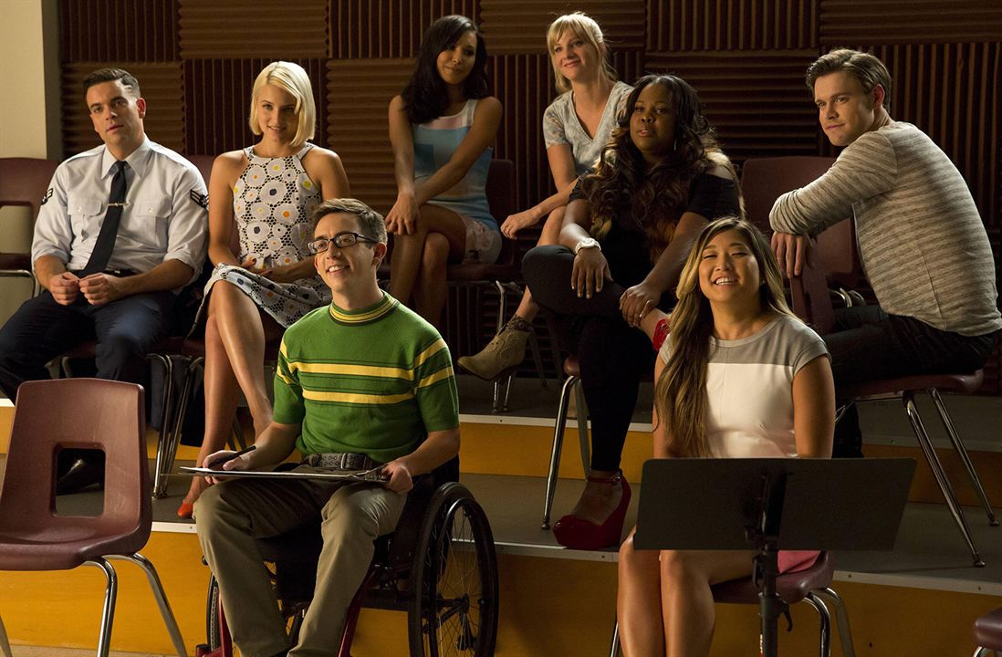 Glee : Bild Mark Salling, Jenna Ushkowitz, Kevin McHale, Heather Morris, Amber Riley, Naya Rivera, Dianna Agron