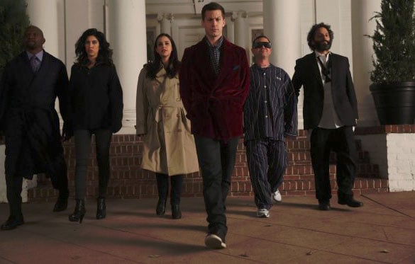 Brooklyn Nine-Nine : Bild Andy Samberg, Jason Mantzoukas, Joe Lo Truglio, Melissa Fumero, Terry Crews, Stephanie Beatriz