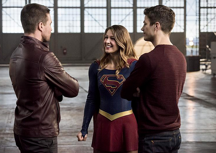 The Flash : Bild Stephen Amell, Grant Gustin, Melissa Benoist