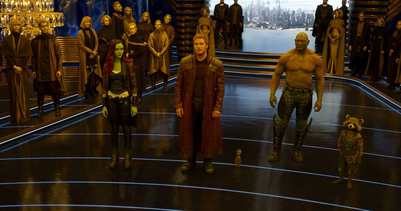 Guardians Of The Galaxy Vol. 2 : Bild Dave Bautista, Zoe Saldana, Chris Pratt