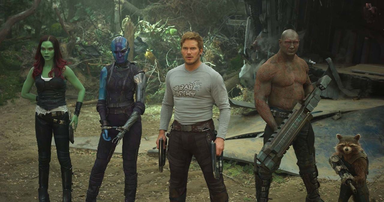 Guardians Of The Galaxy Vol. 2 : Bild Dave Bautista, Karen Gillan, Zoe Saldana, Chris Pratt