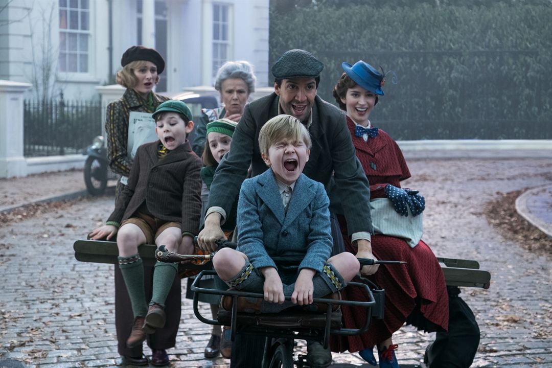 Mary Poppins' Rückkehr : Bild Julie Walters, Emily Blunt, Lin-Manuel Miranda, Emily Mortimer, Pixie Davies, Nathanael Saleh, Joel Dawson