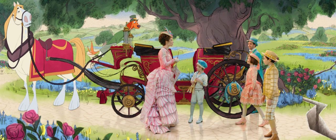 Mary Poppins' Rückkehr : Bild Emily Blunt, Lin-Manuel Miranda, Pixie Davies, Nathanael Saleh, Joel Dawson
