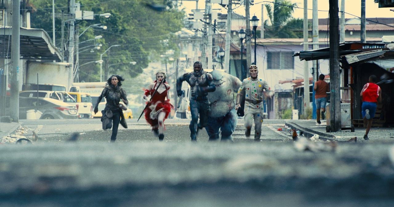 The Suicide Squad : Bild Idris Elba, David Dastmalchian, Margot Robbie, Daniela Melchior
